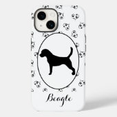 Coques Case-Mate iPhone Coeurs et Empreintes de pattes beagles (Verso)