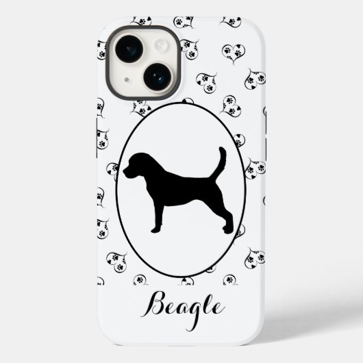 Coques Case-Mate iPhone Coeurs et Empreintes de pattes beagles (Verso)