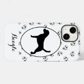 Coques Case-Mate iPhone Coeurs et Empreintes de pattes beagles (Verso (horizontal))