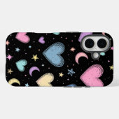Coques Case-Mate iPhone Cœurs et Étoiles Célestes Pastel | Joli Esthétique (Verso (horizontal))