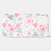 Coques Case-Mate iPhone Coeurs Et Fleurs (Verso (horizontal))