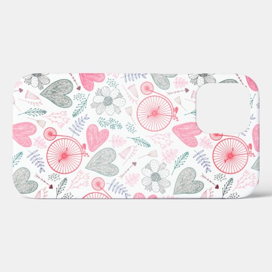 Coques Case-Mate iPhone Coeurs Et Fleurs (Verso (horizontal))
