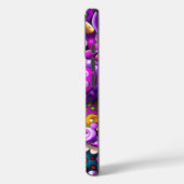 Coques Case-Mate iPhone Cœurs et fleurs abstraits violets (Verso / Gauche)