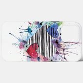Coques Case-Mate iPhone Coeurs Et Lavages Dans L'Aquarelle (Verso (horizontal))