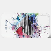 Coques Case-Mate iPhone Coeurs Et Lavages Dans L'Aquarelle (Verso (horizontal))
