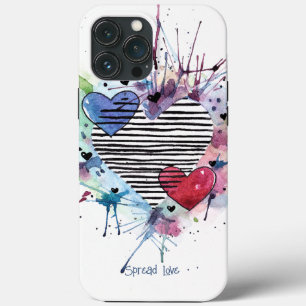 Case-Mate iPhone Case Coeurs Et Lavages Dans L'Aquarelle