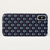 Coques Case-Mate iPhone Coeurs et motif d'Ancres (Dos (Horizontal))