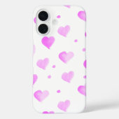 Coques Case-Mate iPhone Coeurs et points Aquarelle Motif rose (Verso)