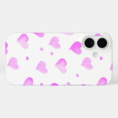 Coques Case-Mate iPhone Coeurs et points Aquarelle Motif rose (Verso (horizontal))