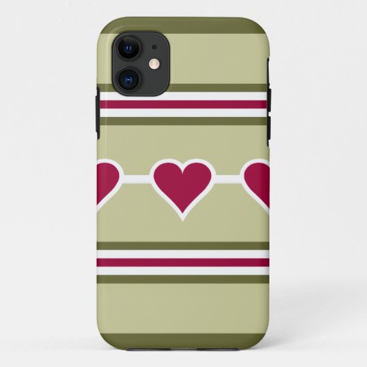 Coques Case-Mate iPhone Coeurs et rayures iPhone 5 Coque-Mate (Dos)