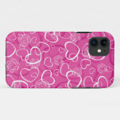 Coques Case-Mate iPhone Coeurs et Rose (Dos (Horizontal))