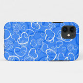 Coques Case-Mate iPhone Coeurs et Roses bleus (Dos (Horizontal))