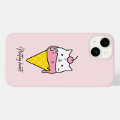 Coques Case-Mate iPhone Coeurs fondus - Chat à la crème glacée d'été (Verso (horizontal))