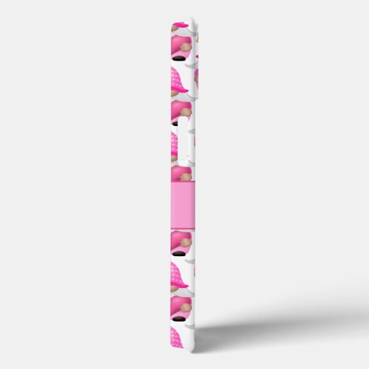 Coques Case-Mate iPhone Coeurs Gnomes roses Monogramme Bois mou (Verso / Droite)