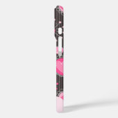 Coques Case-Mate iPhone Coeurs gris rose blanc et nom fleuri (Verso / Gauche)