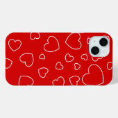Coques Case-Mate iPhone Coeurs heureux 3 - Rouge (Verso (horizontal))