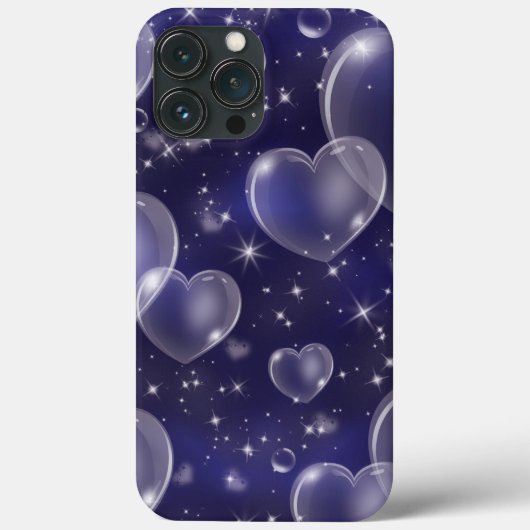 Coques Case-Mate iPhone Cœurs Mignons Bulles Bleues Style Fille 90's (Verso)