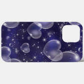 Coques Case-Mate iPhone Cœurs Mignons Bulles Bleues Style Fille 90's (Verso (horizontal))