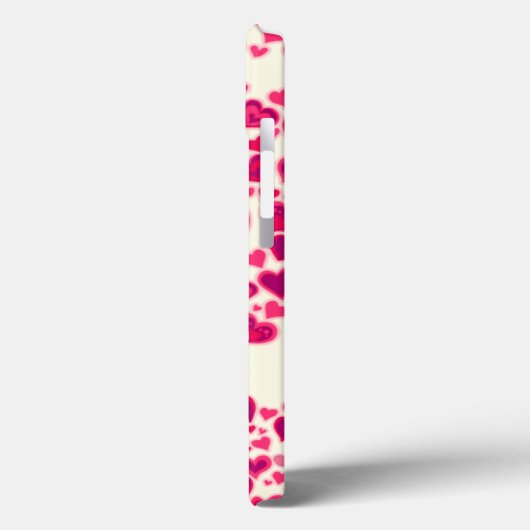 Coques Case-Mate iPhone Coeurs motif rose chaud & crème nommé (Verso / Gauche)