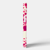 Coques Case-Mate iPhone Coeurs motif rose chaud & crème nommé (Verso / Droite)