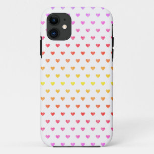 Case-Mate iPhone Case Coeurs multicolores modernes en blanc