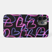 Coques Case-Mate iPhone Cœurs Néon (Dos (Horizontal))