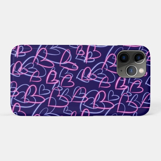 Coques Case-Mate iPhone Cœurs Néon (Dos (Horizontal))