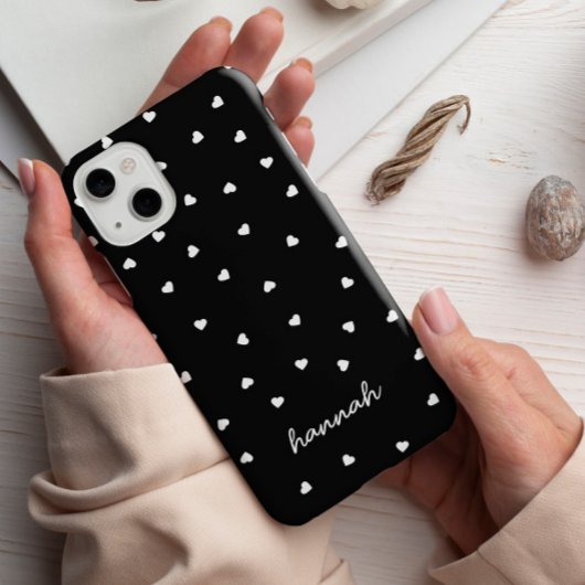 Coques Case-Mate iPhone Coeurs noir et blanc Motif Monogramme iPhone