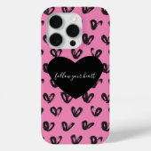 Coques Case-Mate iPhone Coeurs noirs roses (Verso)