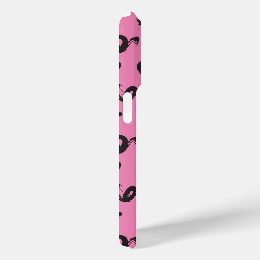 Coques Case-Mate iPhone Coeurs noirs roses (Verso / Droite)