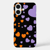 Coques Case-Mate iPhone cœurs orange et violet à pois (Verso)