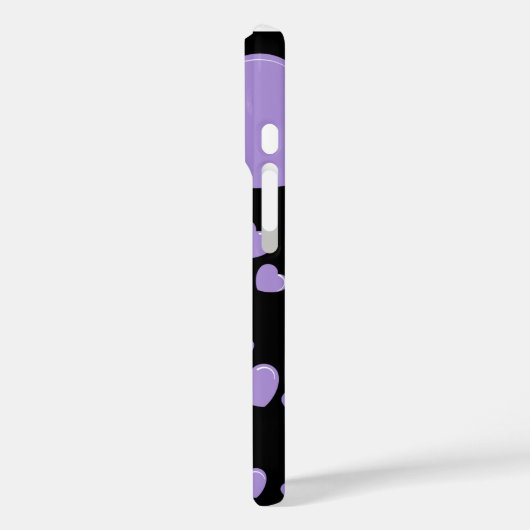 Coques Case-Mate iPhone cœurs orange et violet à pois (Verso / Gauche)