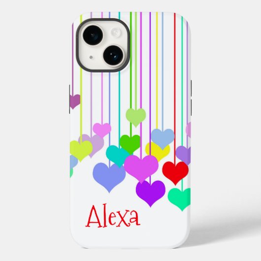Coques Case-Mate iPhone Coeurs pendants sur blanc (Verso)