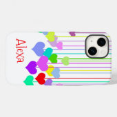 Coques Case-Mate iPhone Coeurs pendants sur blanc (Verso (horizontal))