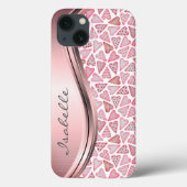 Coques Case-Mate iPhone Coeurs personnalisés rose Valentine Love (Verso)