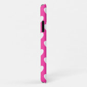 Coques Case-Mate iPhone Cœurs pois blancs sur rose fuchsia (Dos/Droite)