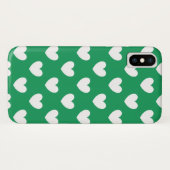 Coques Case-Mate iPhone Cœurs pois blancs sur vert Kelly (Dos (Horizontal))