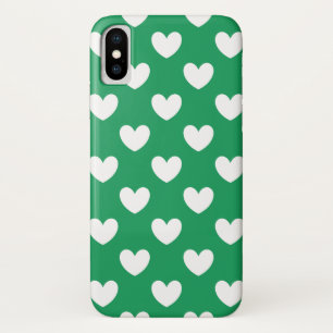 Case-Mate iPhone Case Cœurs pois blancs sur vert Kelly