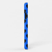 Coques Case-Mate iPhone Cœurs pois noirs sur fond bleu (Dos/Droite)