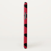Coques Case-Mate iPhone Cœurs pois noirs sur fond rouge (Dos/Droite)
