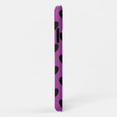 Coques Case-Mate iPhone Cœurs pois noirs sur violet (Dos/Droite)