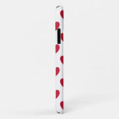 Coques Case-Mate iPhone Cœurs pois rouges sur fond blanc (Dos/Droite)