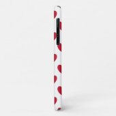 Coques Case-Mate iPhone Cœurs pois rouges sur fond blanc (Dos/Gauche)