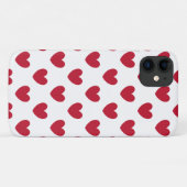 Coques Case-Mate iPhone Cœurs pois rouges sur fond blanc (Dos (Horizontal))