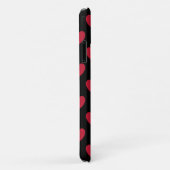 Coques Case-Mate iPhone Cœurs pois rouges sur fond noir (Dos/Droite)