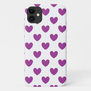 Case-Mate iPhone Case Cœurs pois violets sur fond blanc