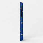 Coques Case-Mate iPhone Cœurs polka aux tons de bleu paon (Dos/Gauche)