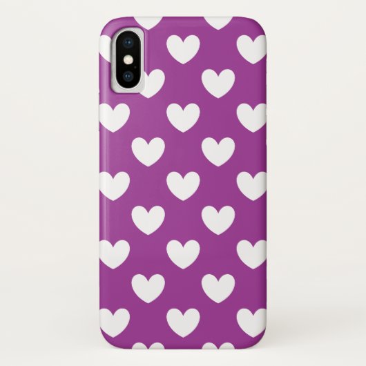 Coques Case-Mate iPhone Coeurs polka blanc sur Cactus violet Fleur violet (Dos)