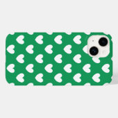 Coques Case-Mate iPhone Coeurs polka blanc sur Kelly green (Verso (horizontal))