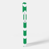 Coques Case-Mate iPhone Coeurs polka blanc sur Kelly green (Verso / Gauche)